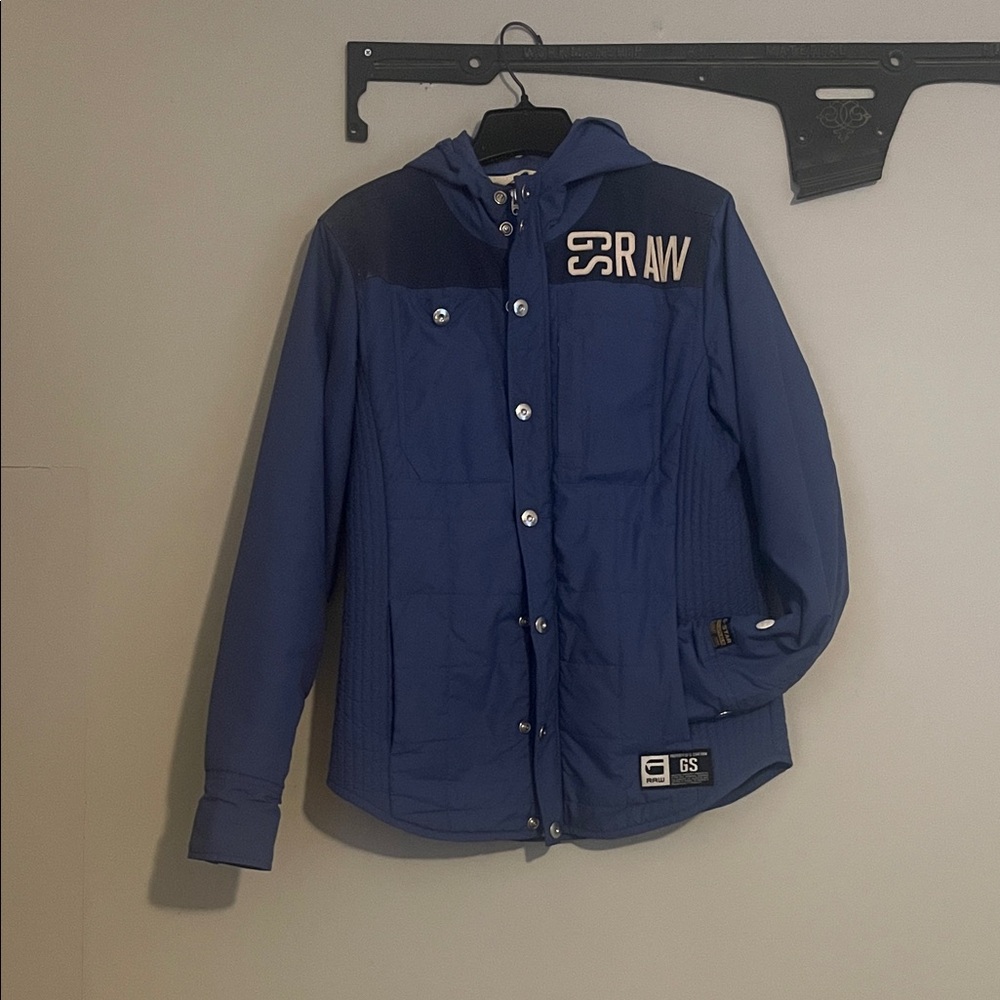G-Star Navy Quilted Logo Jacket